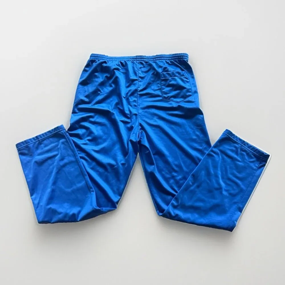 Vintage 90s Nike Men’s Blue Track Pants L‎ Solid Drawstring Elastic Waist